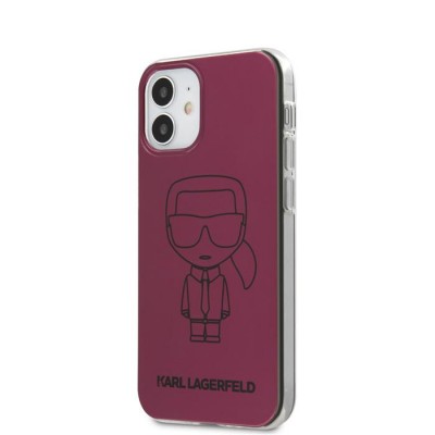 Karl Lagerfeld PC/TPU Metallic Iconic Outline Cover pro iPhone 12 mini 5.4 Pink